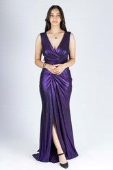 Bling Metallic Slit Dress